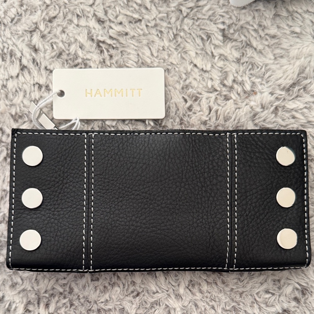 Hammitt 110 North Tempo Black Leather Wallet Silver grommets. NWT. NEVER USED - Picture 4 of 4